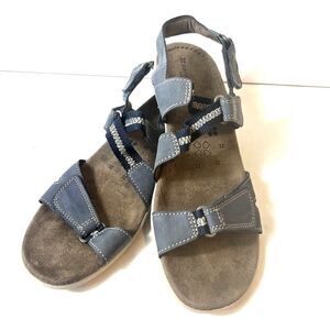 Naturalizer N5 Sport Sandals Women's 11 N Blue Leather Sling Back Comfort Casual